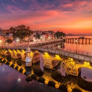 Poster Reflexii de apus în Udaipur