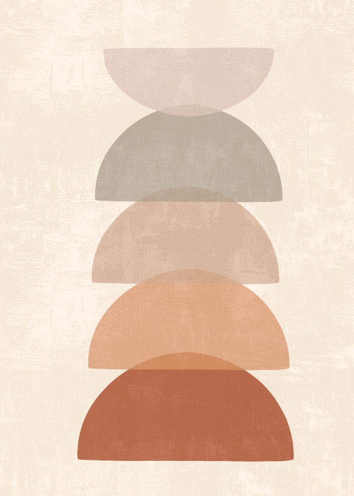 Poster Semicercuri abstracte în tonuri neutre