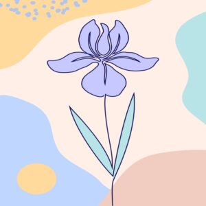 Poster Iris pe fundal abstract