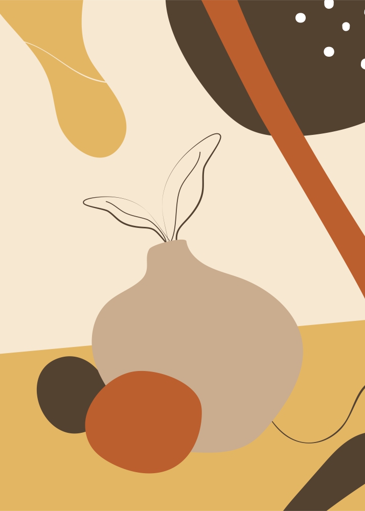 Poster Vas decorativ cu elemente naturale