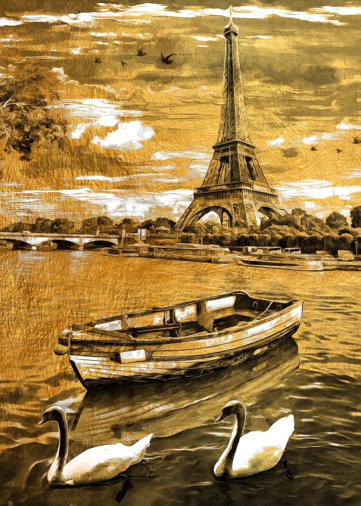 Poster Turnul Eiffel pe malul Senei