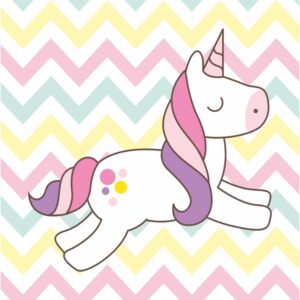 Poster Unicorn alb sărind cu coamă pastelată
