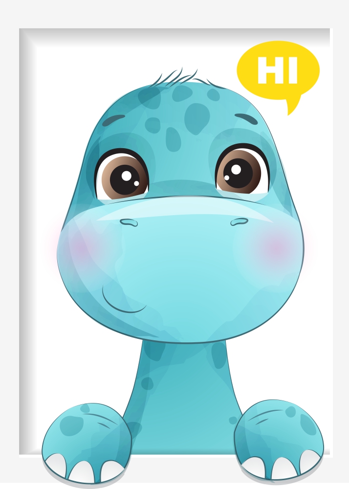 Poster Dinozaur prietenos salutând