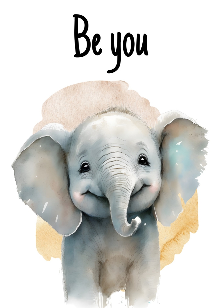 Poster Elefant cu un mesaj de încurajare
