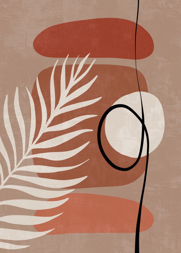 Poster Frunză și forme abstracte