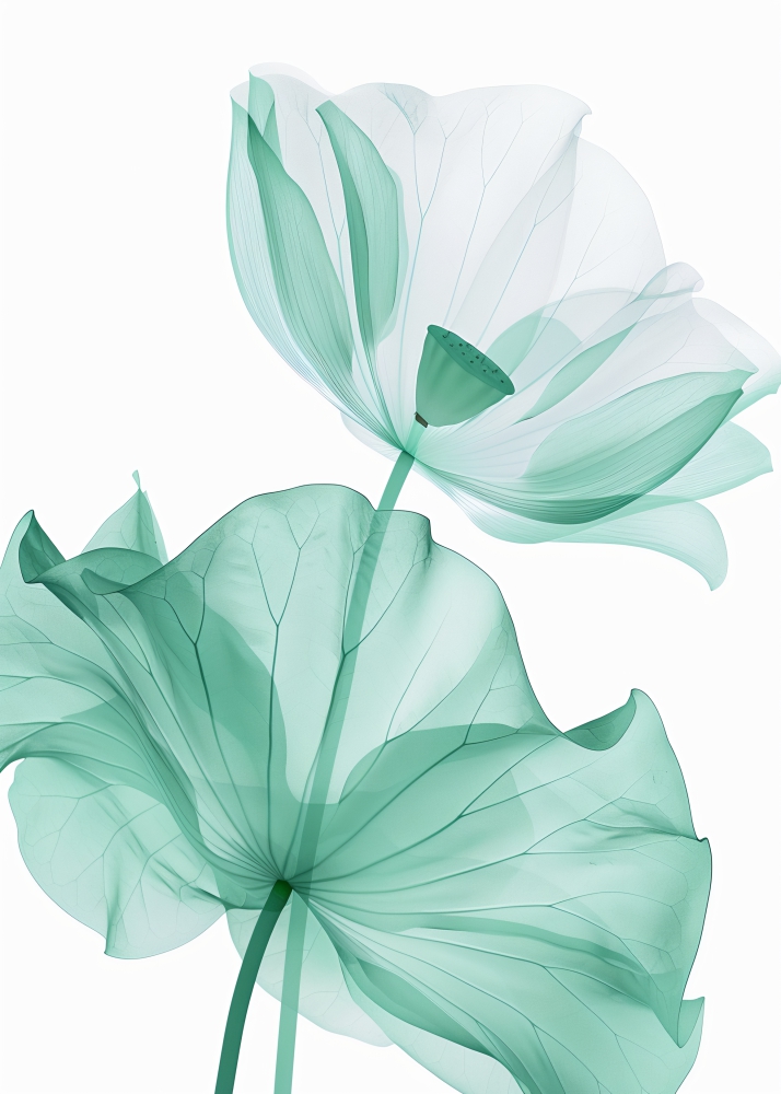 Poster Flori de lotus în stil transparent