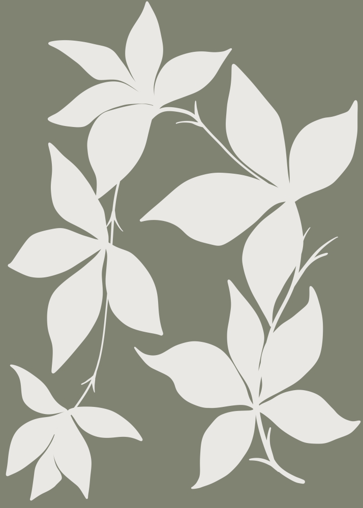 Poster Frunziș minimalist pe fundal verde olive