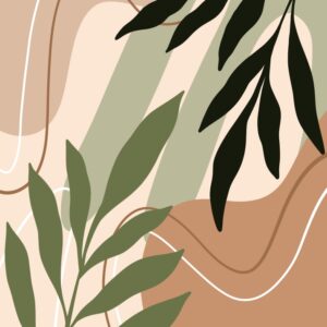 Poster Frunze pe fundal abstract