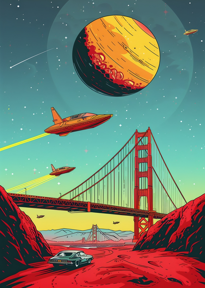 Poster Pod iconic într-un peisaj cosmic