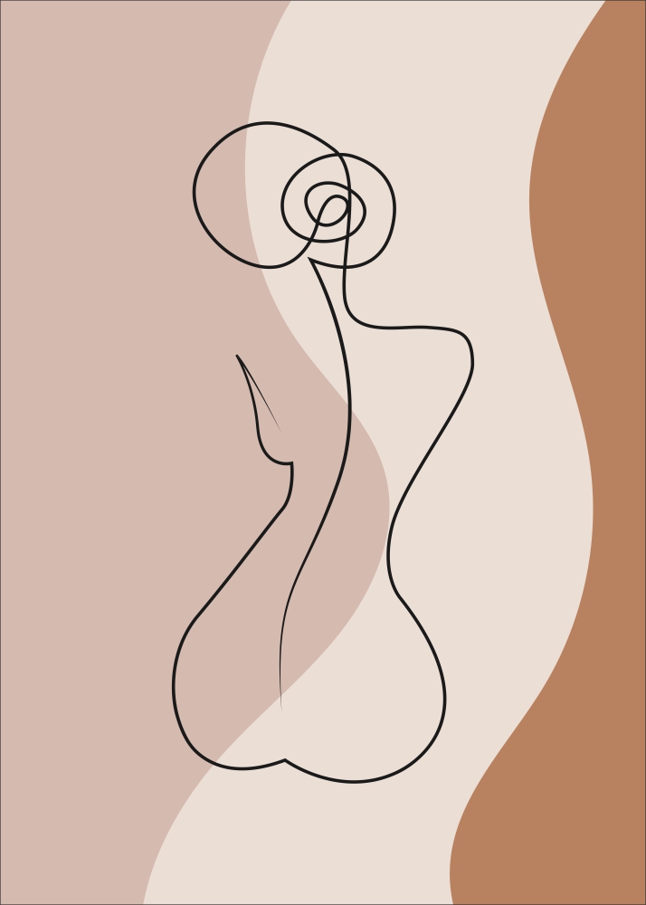 Poster Siluetă feminină în contur minimalist