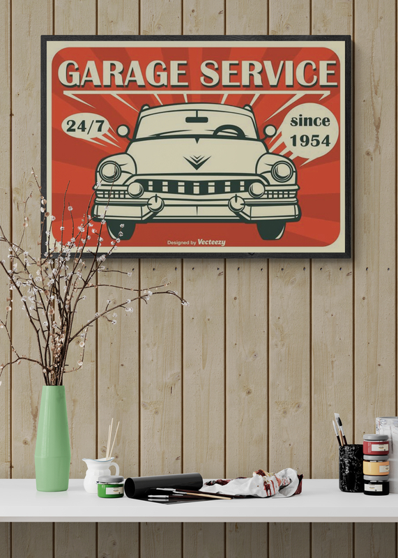 Mockup Poster Service auto vintage