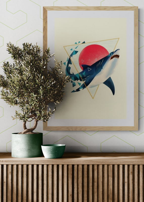 Mockup Poster Rechinul în universul geometric