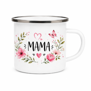 Mama – Flori – cană emailată cu mesaj