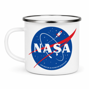 NASA – Explorator de Petreceri și Botezuri – cană emailată cu mesaj