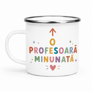 O Profesoară Minunată – cană emailată cu mesaj