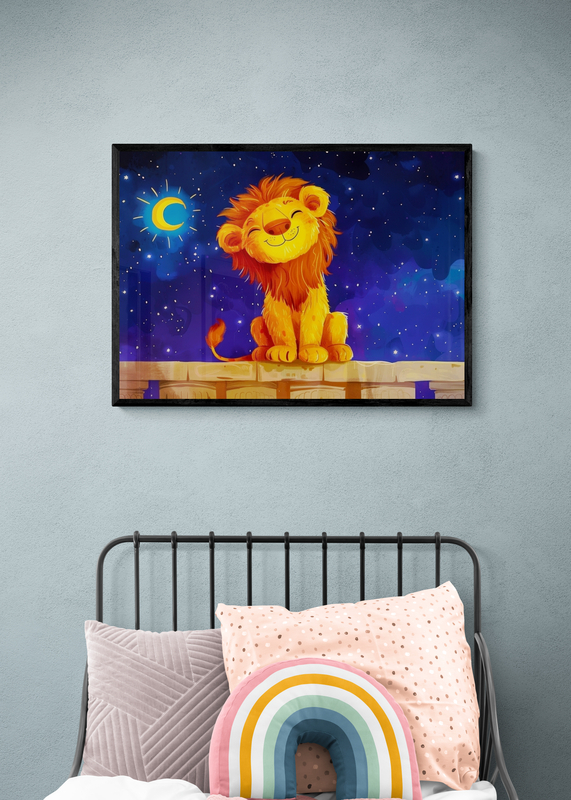 Poster Leu fericit sub cerul înstelat - imagine 2