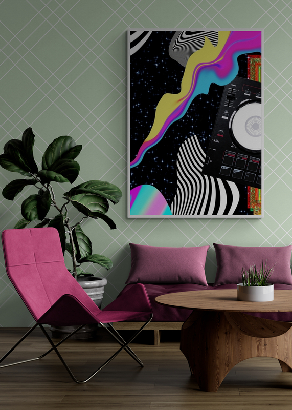 Mockup Poster Ritmuri în culori cosmice