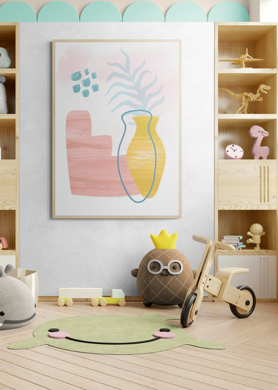 Mockup Poster Vază galbenă