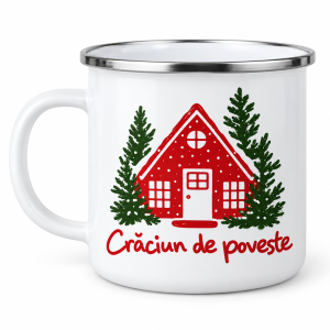 Crăciun de poveste – cană emailată de Crăciun