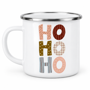 Ho Ho Ho - Litere festive – cană emailată de Crăciun