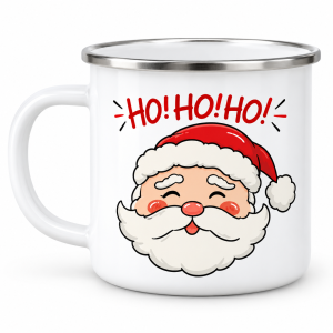 Ho Ho Ho - Moș Crăciun – cană emailată de Crăciun