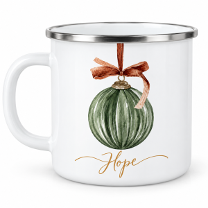 Hope - Glob de Crăciun – cană emailată de Crăciun