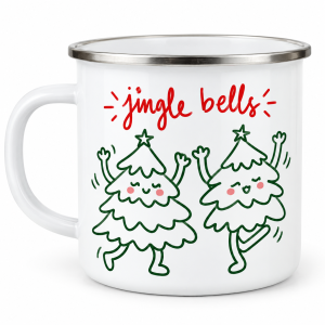 Jingle Bells - Brazi dansatori – cană emailată de Crăciun