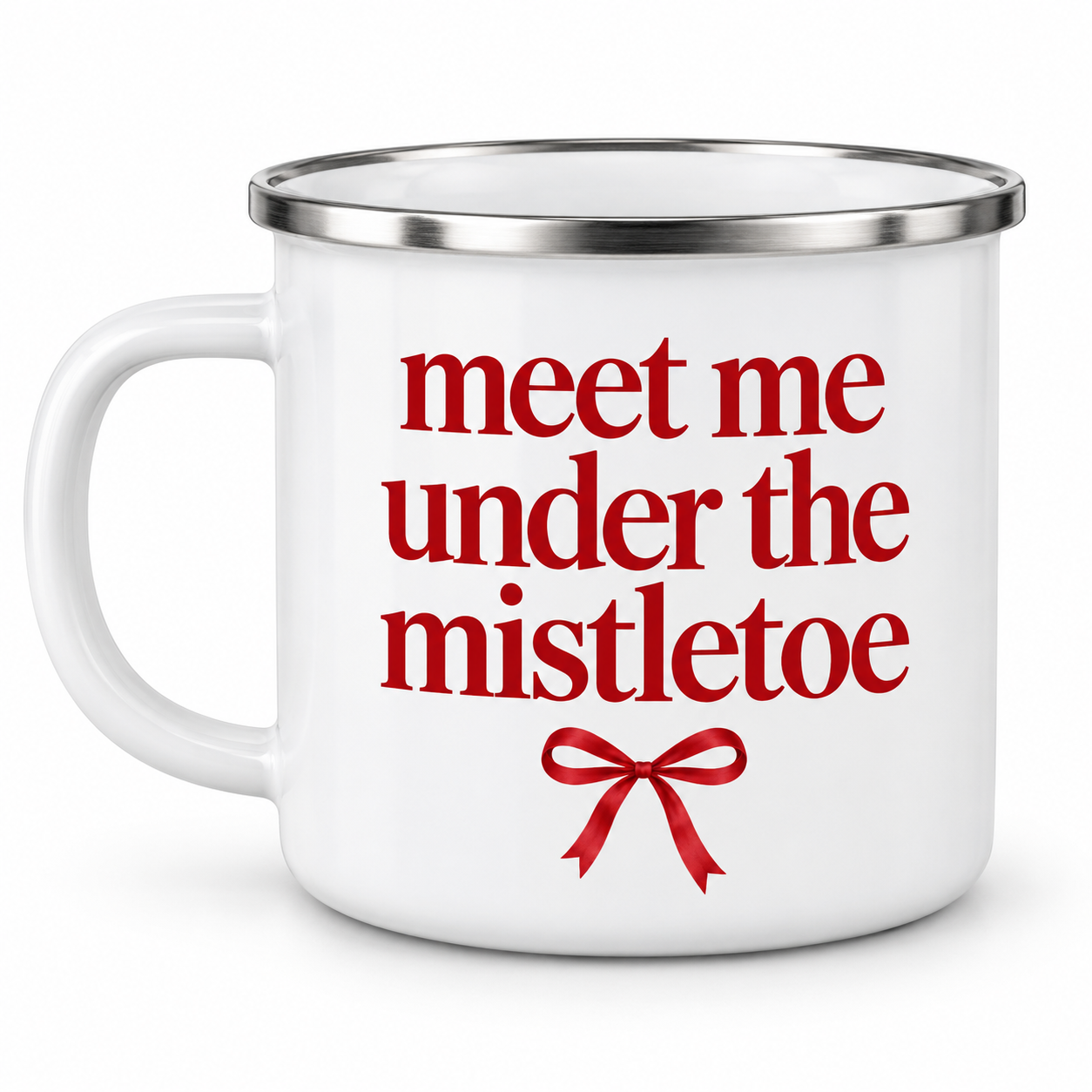 Meet Me Under the Mistletoe – cană emailată de Crăciun