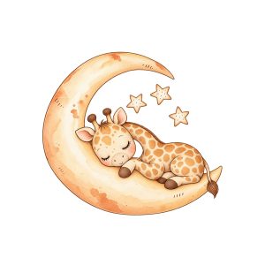 Girăfuță adormită – sticker perete reaplicabil