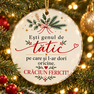 Glob de Crăciun din plexiglas – Ești genul de tătic – Crăciun fericit