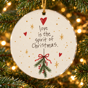 Glob de Crăciun din plexiglas – Love Is the Spirit of Christmas