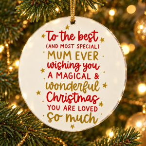 Glob de Crăciun din plexiglas – To the Best Mum Ever