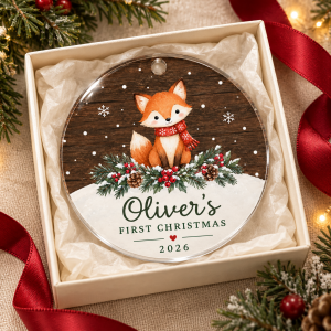Glob personalizat de Crăciun – Vulpiță – First Christmas