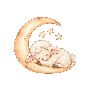 Mieluț adormit – sticker perete reaplicabil