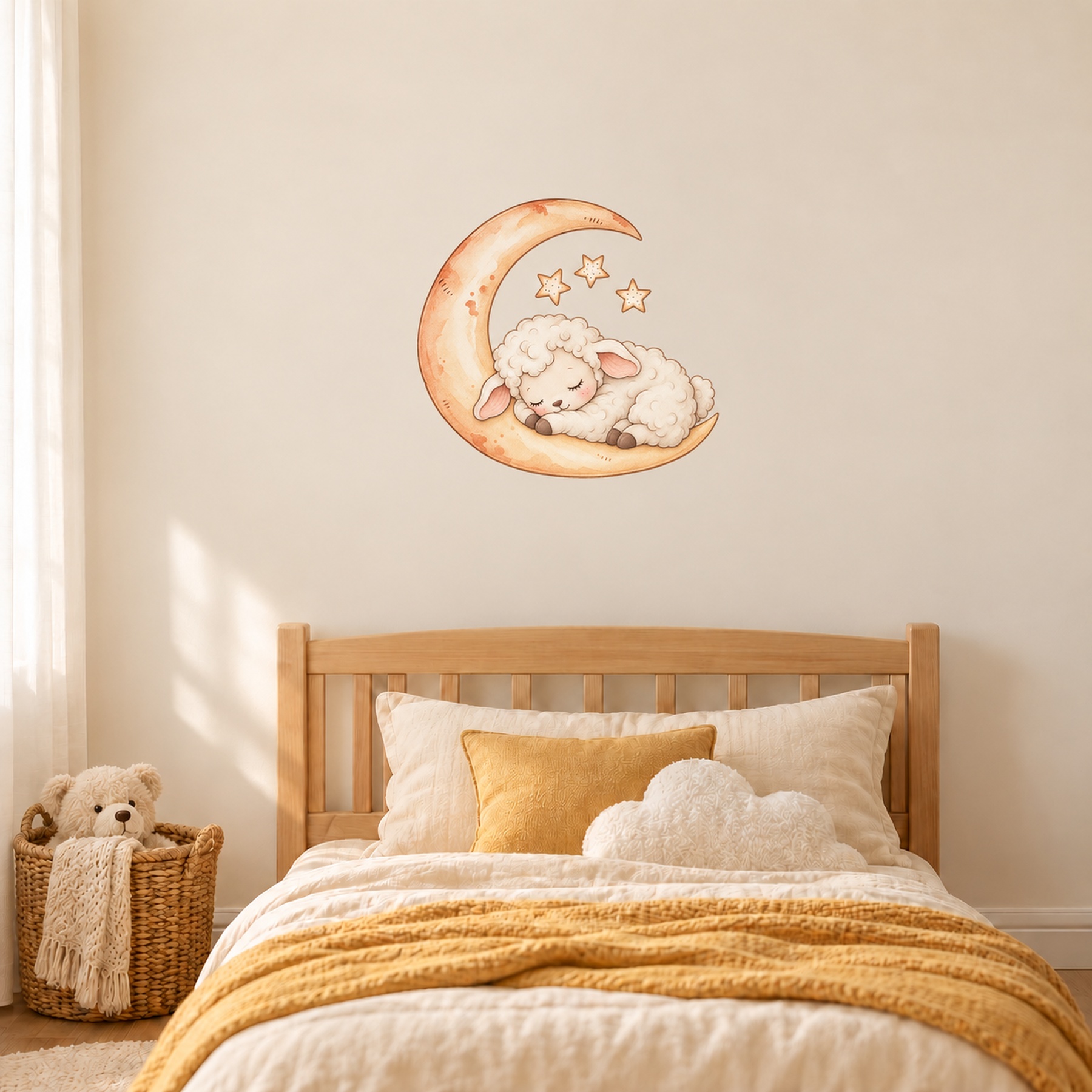 Mieluț adormit – sticker perete reaplicabil - imagine 2