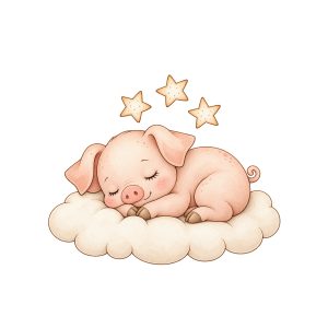 Purceluș adormit – sticker perete reaplicabil