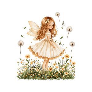 Zână în poiana cu margarete – sticker reaplicabil
