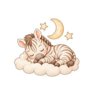 Zebră adormită – sticker perete reaplicabil